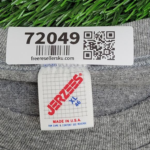 Vintage 80s Jerzees Shirt Large 22x26 Gray USA - Picture 7 of 12